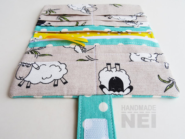 Handmade Nel: Синьо портмоне от плат "Овце"