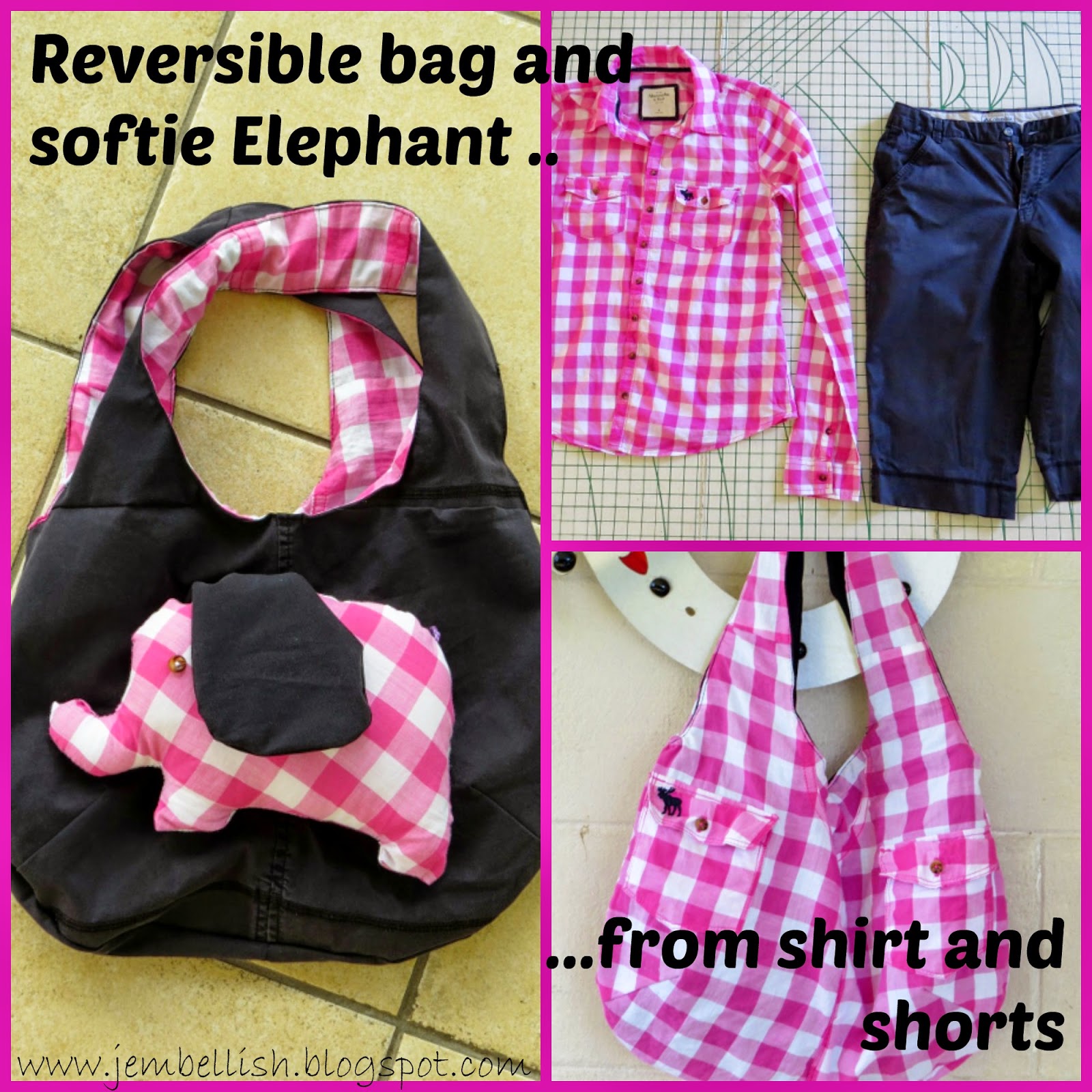 Bag and Elephant from shorts and shirt