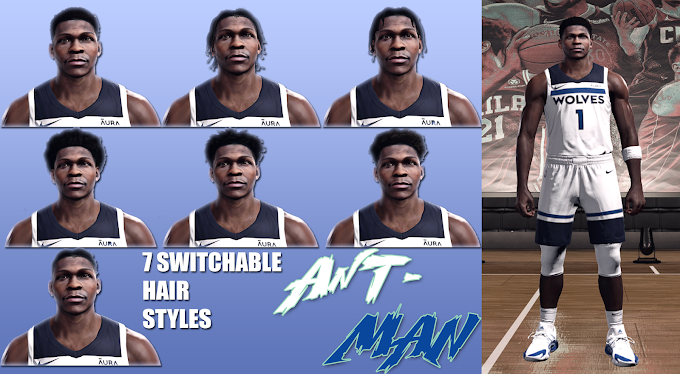 Anthony Edwards Cyberface (7 Hairstyles) by SBUG | NBA 2K23