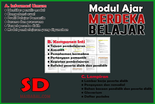 contoh format modul ajar sd sekolah penggerak kurikulum merdeka belajar tahun ajaran 2022 2023