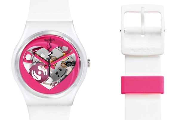 reloj, swatch, a la folie, love, san valentin, corazon