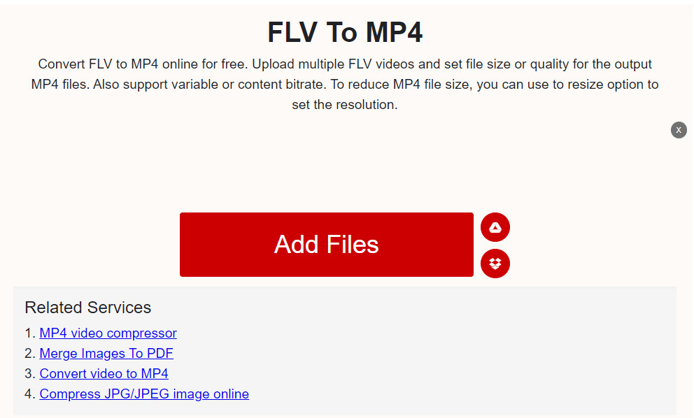 Convert FLV to MP4 online for free