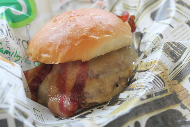 Double decker at Wahlburgers, Hingham, Mass.