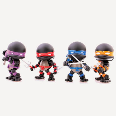 San Diego Comic-Con 2015 Exclusive Stealth Edition Teenage Mutant Ninja Turtles Mini Figure Set by The Loyal Subjects - Donatello, Raphael, Leonardo & Michelangelo