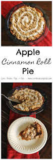 Apple Cinnamon Roll Pie - crunchy on the outside, soft and gooey in the middle just like a cinnamon rolls, this apple pie takes a creative spin by using cinnamon rolls as the crust #AppleWeek