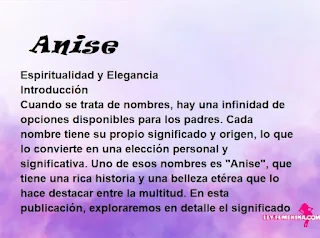 significado del nombre Anise