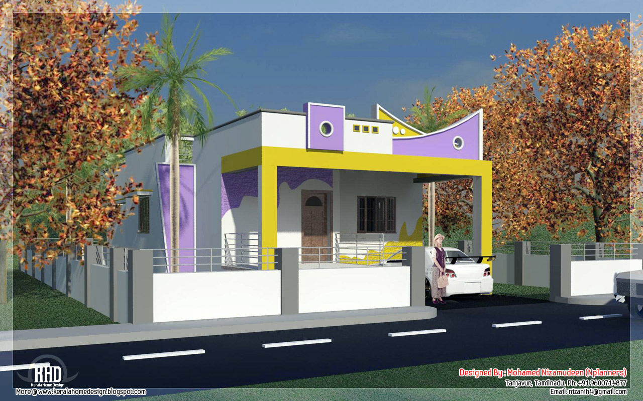 South Indian House Front Design