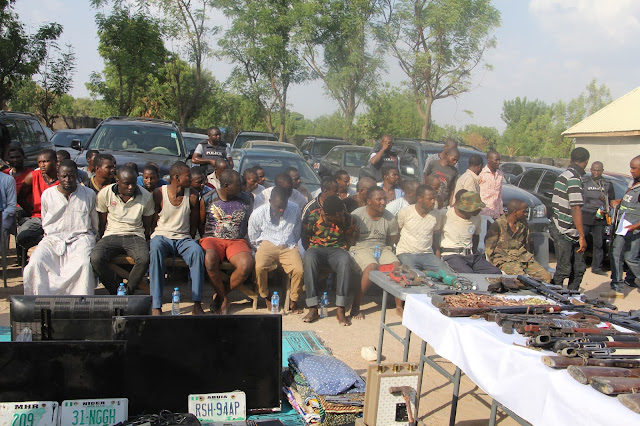 Parade of 48 suspected gangs of kidnappers/armed robbers alongside other criminals by CSP Jimoh Moshood 
