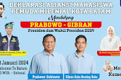 Menjemput Kemenangan, Aliansi Milenial Batam Bakal Deklarasi Dukungan ke Prabowo-Gibran