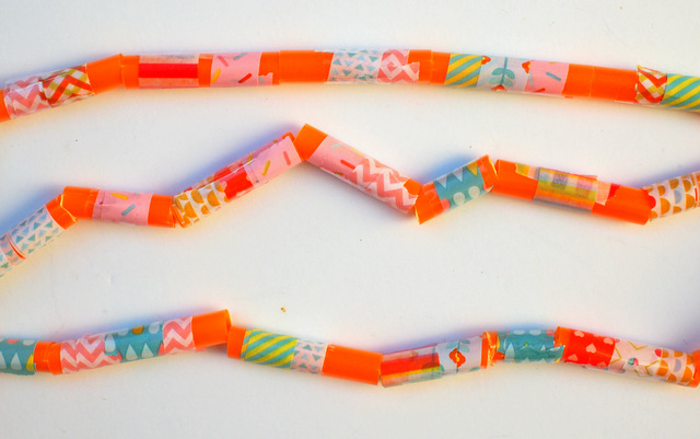 Easy Craft idea- wrap washi tape around straws to turn them into beads
