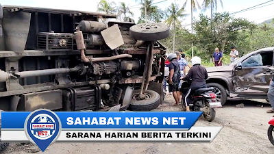 Satu Tewas, Lakalantas di Jalan Poros ParePare Sidrap Libatkan 8 Kendaraan