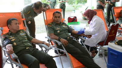 HUT ke 71 Kodam Siliwangi Sebanyak 350 prajurit TNI, PNS dan Persit Ikut Donor Darah