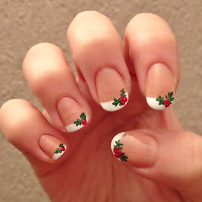 Christmas french nail, christmas nail designs french, christmas french nails designs