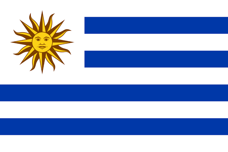 Logo Gambar Bendera Negara Uruguay PNG JPG ukuran 800 px