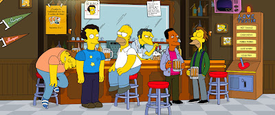 Lord Henry junto a Homero y los muchachos en la taberna de Moe