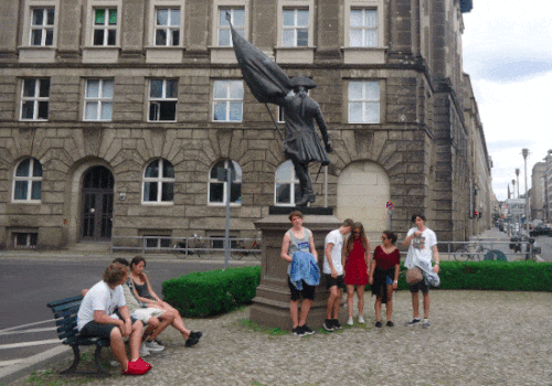 bronze statue of Leopold I shown with my students during my 2016 Bavarian International School trip was moved in 2005 to its current location on Wilhelmplatz bronze statue of Leopold I shown with my students during my 2016 Bavarian International School trip was moved in 2005 to its current location on Wilhelmplatz