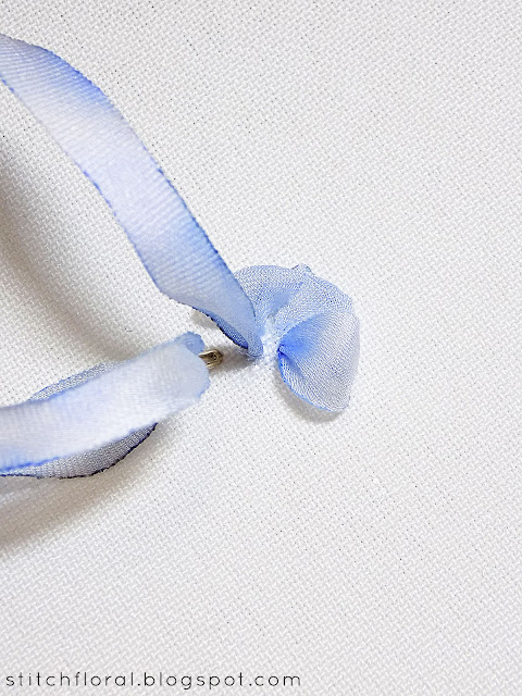 Forget me nots: ribbon embroidery tutorial