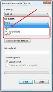 Format with NTFS