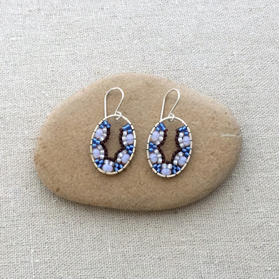 Beadwork earrings - scallop shape using Brick Stitch: Lisa Yang's Jewelry Blog