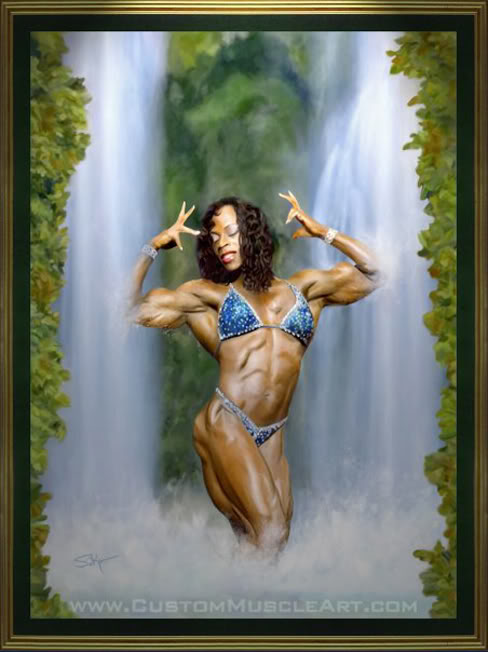 Iris Kyle Female Bodybuilder Painting By Andrew Sokol