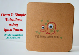 Clean and Simple Kids Valentine with Video Tutorial by Jess Moyer featuring Lawn Fawn Monster Mash from JessCrafts.com