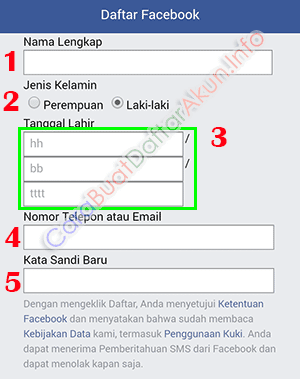 cara daftar akun facebook baru lewat hp