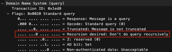 Iterative DNS query