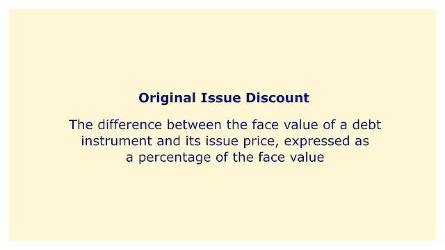 The difference between the face value of a debt instrument and its issue price, expressed as a percentage of the face value.