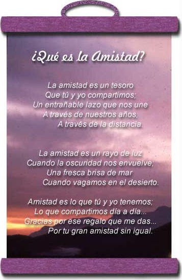 La Amistad Un Valioso Tesoro: poemas de la amistad