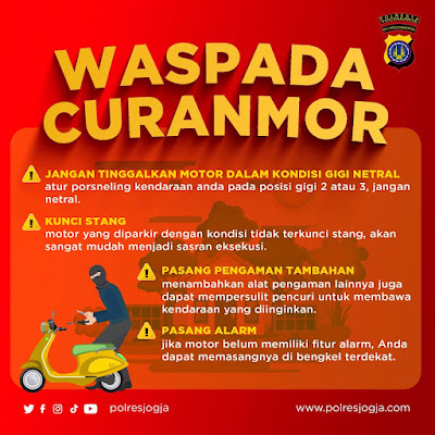 Waspada Curanmor! Ini 4 Cara Mudah Mencegahnya