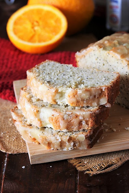 Stacked Slices of Glazed Poppy Seed Bread Image