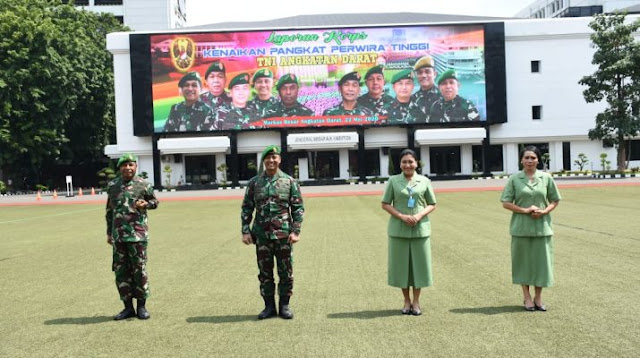  Andika Perkasa Terima Laporan Kenaikan Pangkat 70 Perwira Tinggi TNI AD