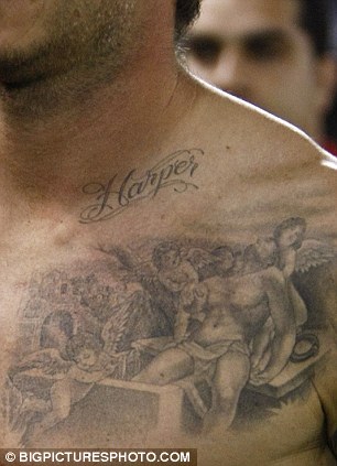 Left upper chest Jesus and cherubs Harper 2011 David added a portrait of 