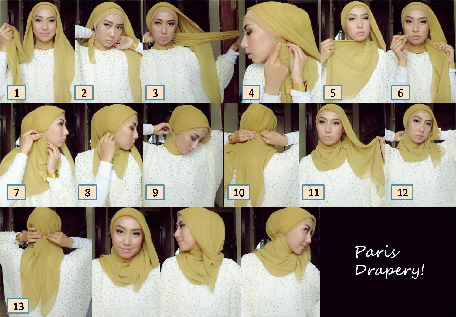 84 Gambar Menarik Tutorial Hijab Segi Empat Kekinian Tahun Ini