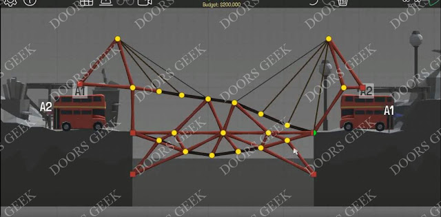 Poly Bridge Level 5-15 Collision Course walkthrough, solution, cheats, guide