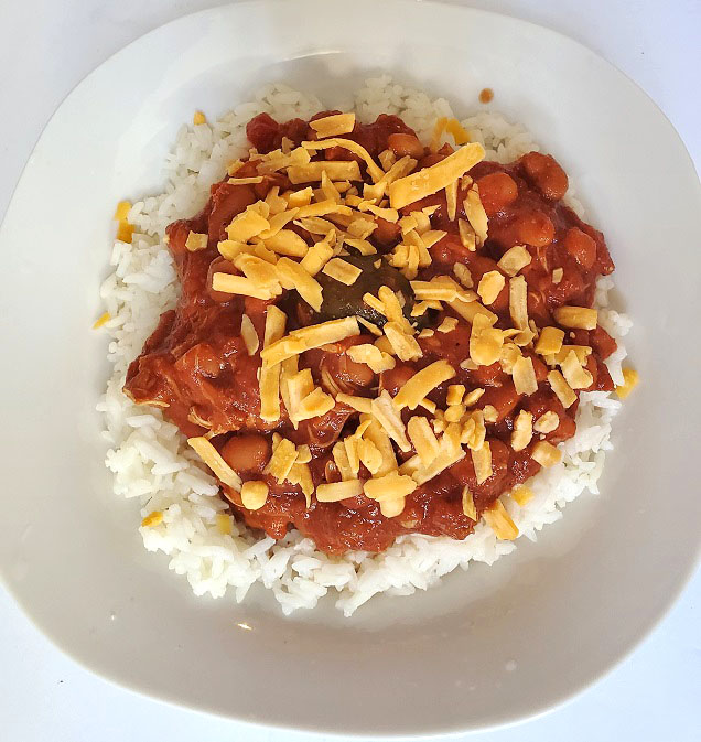 chili topped rice