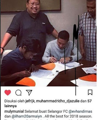 Evand Dimas dan Ilham Udin sign Selangor FC