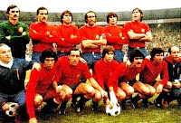 Selección de ESPAÑA - Temporada 1977-78 - Miguel Ángel, San José, Marcelino, Pirri, Camacho y Migueli; Antonio García (utillero), Rubén Cano, Asensi, Cardeñosa, Leal, Juanito y Ángel Mur (masajista) - YUGOSLAVIA 0, ESPAÑA 1 (Rubén Cano) - 30/11/1977 - Mundial de Argentina 1978, fase de clasificación - Belgrado (Yugoslavia), estadio del Estrella Roja - Alineación: Miguel Ángel; Marcelino, Pirri (Olmo, 13'), Migueli, Camacho; San José, Leal, Asensi, Cardeñosa; Juanito (Dani, 76') y Rubén Cano -  ESPAÑA se clasifica para el Mundial