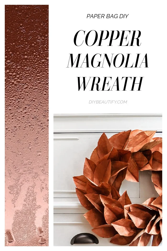 paper bag copper leaf wreath