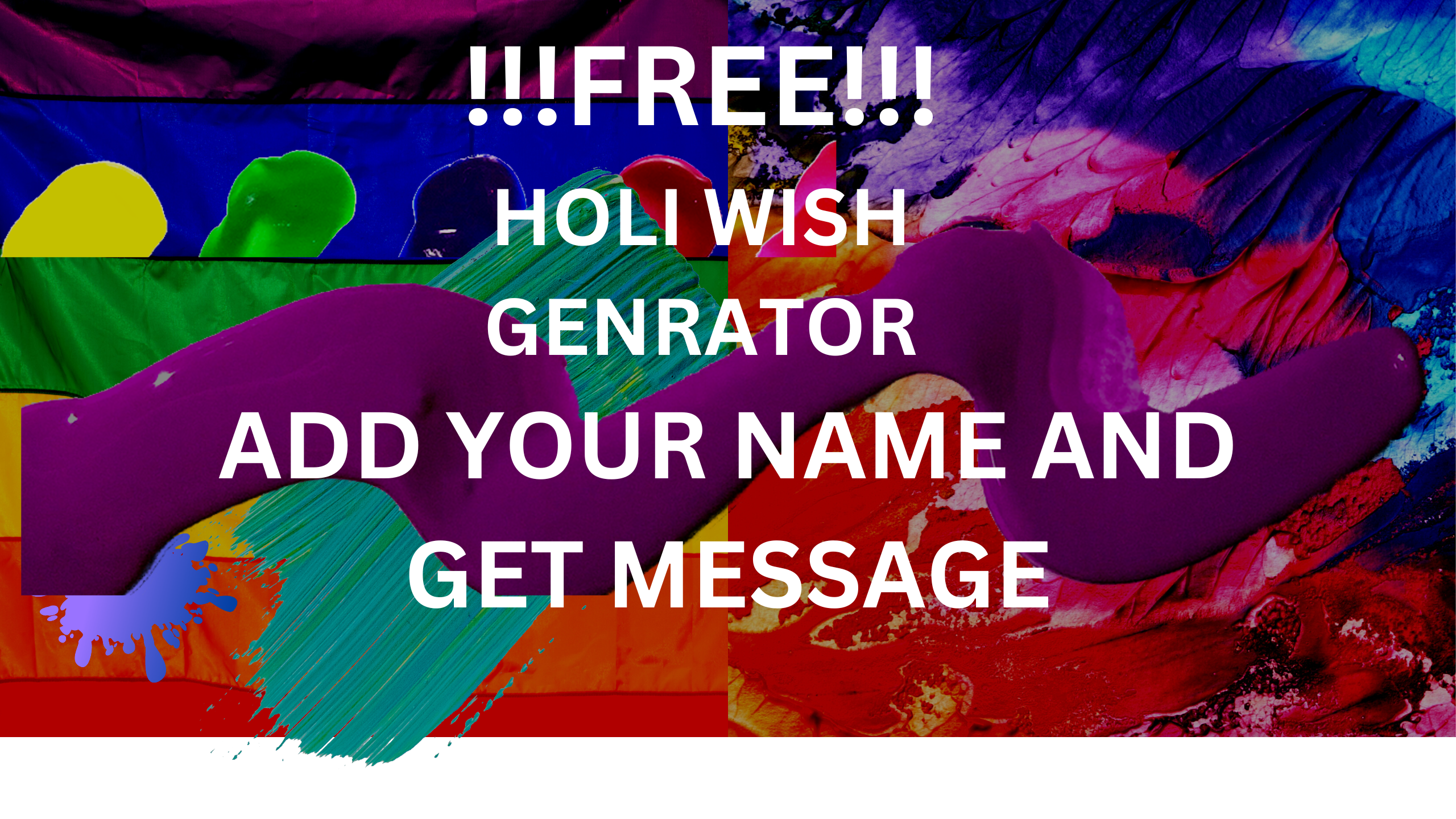 Holi wish generator with your name