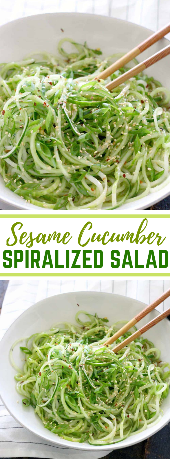 SESAME CUCUMBER SPIRALIZED SALAD #vegetarian #healthy