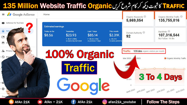 135 Million Website Traffic | Google Adsense Instant Earning Start | Websites Organic Traffic | Google Adsense Earning in Pakistan