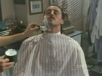 having a shave