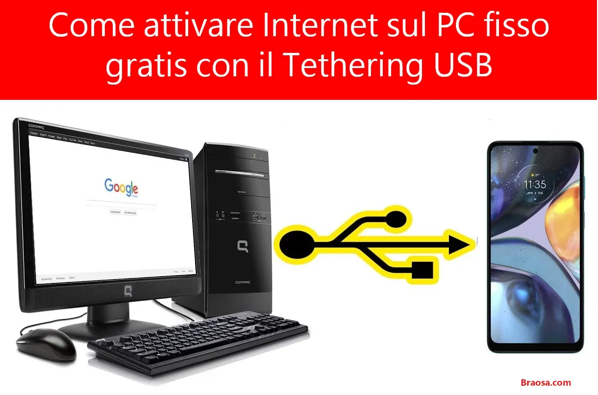 CONNESSIONE INTERNET TRA TELEFONO E PC FISSO TETHERING USB