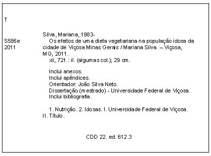 Manual de Trabalhos Acadêmicos: FICHA CATALOGRÁFICA 