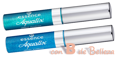 Eyeliner con glitter turquesa