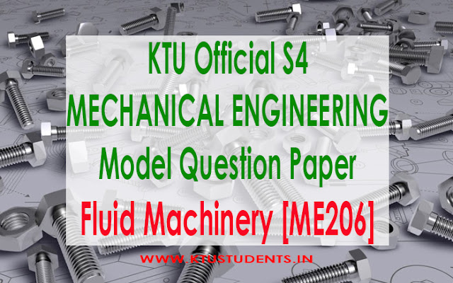 KTU Fluid machinery me206 model question paper me