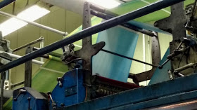 printing press with colored paper