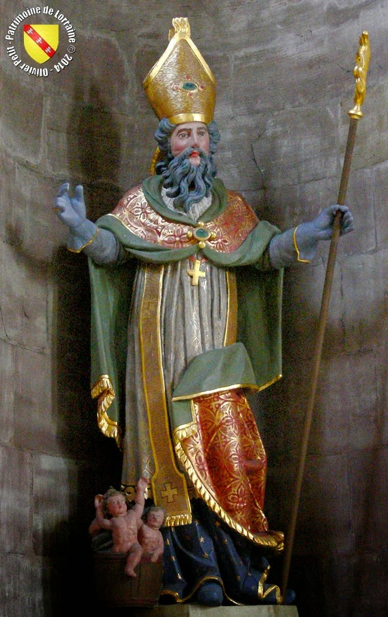 Saint-Nicolas (XIXe siècle) -  Statue en bois polychrome - Église Saint-Nabor à Saint-Avold (57)