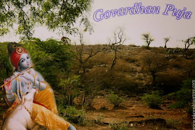 Picture of Shri Gopal and Govardhan Hill - Happy Govardhan Puja